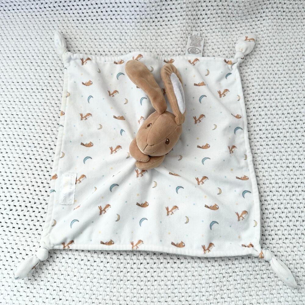 Guess How Much I Love You Nutbrown Hare Bunny Knot Security Baby Blanket Lovey